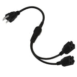 JUNSUNMAY US 1.6FT NEMA 5-15P Presa da 1 a 2 vie NEMA 5-15R SJT 16AWG Prolunga per cavo di alimentazione a 3 poli
