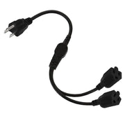 JUNSUNMAY US 1.6FT NEMA 5-15P Presa da 1 a 2 vie NEMA 5-15R SJT 16AWG Prolunga per cavo di alimentazione a 3 poli