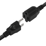 JUNSUNMAY US 1.6FT NEMA 5-15P Presa da 1 a 2 vie NEMA 5-15R SJT 16AWG Prolunga per cavo di alimentazione a 3 poli