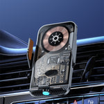 Supporto per caricabatterie wireless di tipo C trasparente aperto automaticamente da 15 W per auto C11, C11 (Gray), C11 (Blue), C11 (Gold)