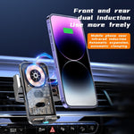 Supporto per caricabatterie wireless di tipo C trasparente aperto automaticamente da 15 W per auto C11, C11 (Gray), C11 (Blue), C11 (Gold)