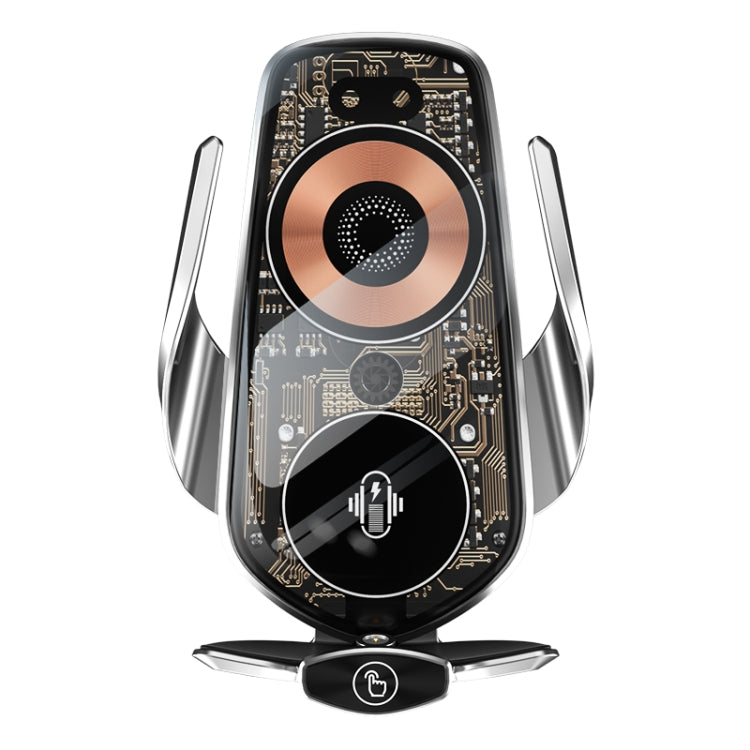 Q7 Staffa per caricabatterie per telefono cellulare per auto a ricarica rapida wireless magnetica, Q7 (Black), Q7 (Silver)