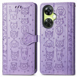 Custodia per telefono in pelle goffrata gatto e cane, For OnePlus Nord CE 3 Lite, For OPPO Find X6 Pro, For OPPO Find X6, For Nokia C32