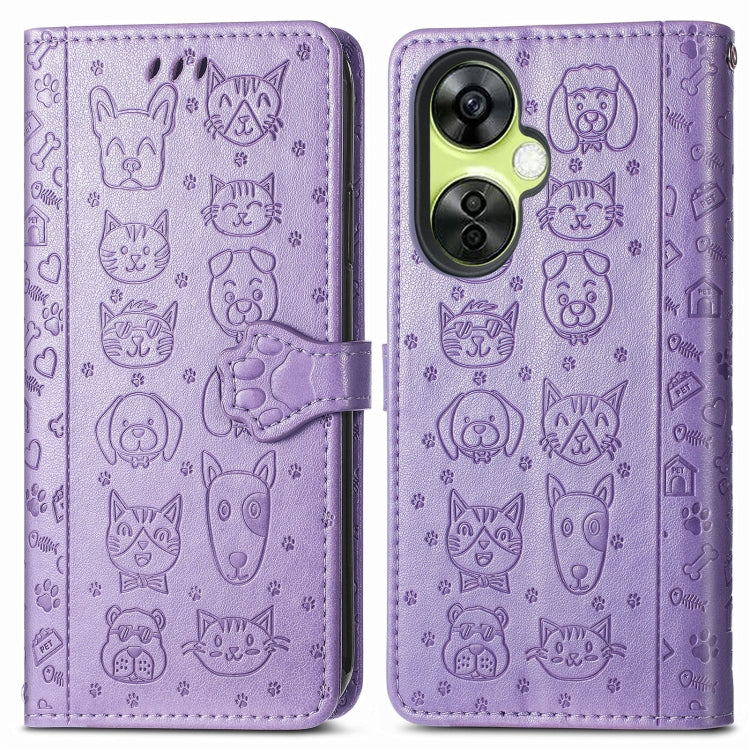 Custodia per telefono in pelle goffrata gatto e cane, For OnePlus Nord CE 3 Lite, For OPPO Find X6 Pro, For OPPO Find X6, For Nokia C32