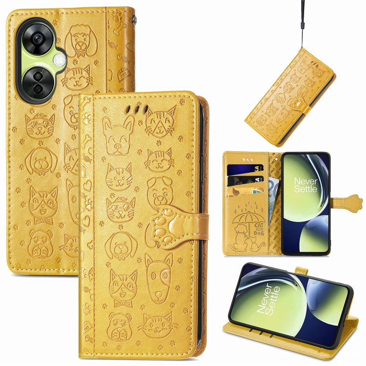 Custodia per telefono in pelle goffrata gatto e cane, For OnePlus Nord CE 3 Lite, For OPPO Find X6 Pro, For OPPO Find X6, For Nokia C32