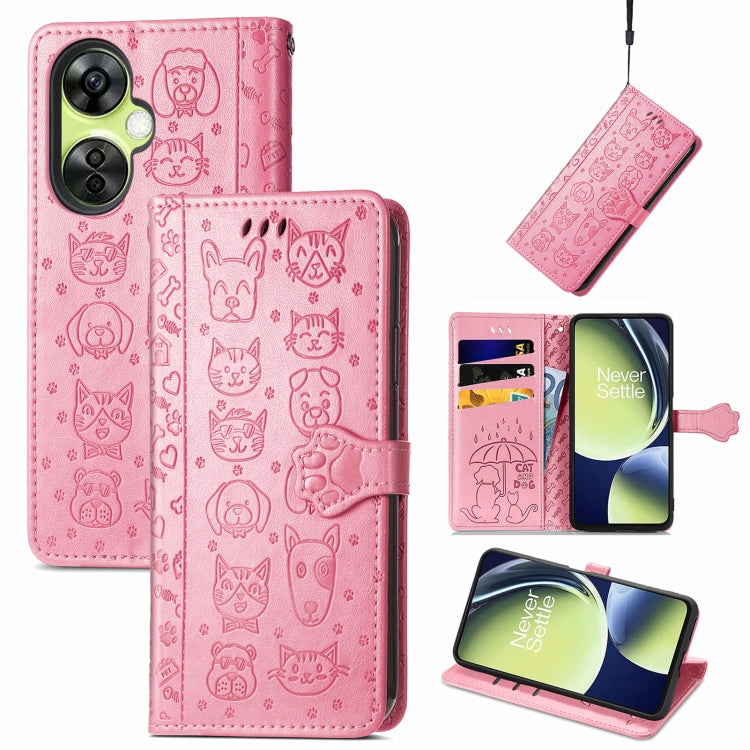 Custodia per telefono in pelle goffrata gatto e cane, For OnePlus Nord CE 3 Lite, For OPPO Find X6 Pro, For OPPO Find X6, For Nokia C32