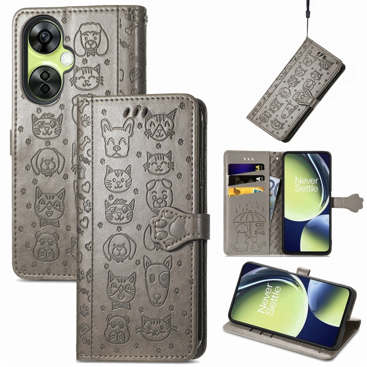 Custodia per telefono in pelle goffrata gatto e cane, For OnePlus Nord CE 3 Lite, For OPPO Find X6 Pro, For OPPO Find X6, For Nokia C32