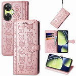 Custodia per telefono in pelle goffrata gatto e cane, For OnePlus Nord CE 3 Lite, For OPPO Find X6 Pro, For OPPO Find X6, For Nokia C32