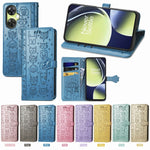 Custodia per telefono in pelle goffrata gatto e cane, For OnePlus Nord CE 3 Lite, For OPPO Find X6 Pro, For OPPO Find X6, For Nokia C32
