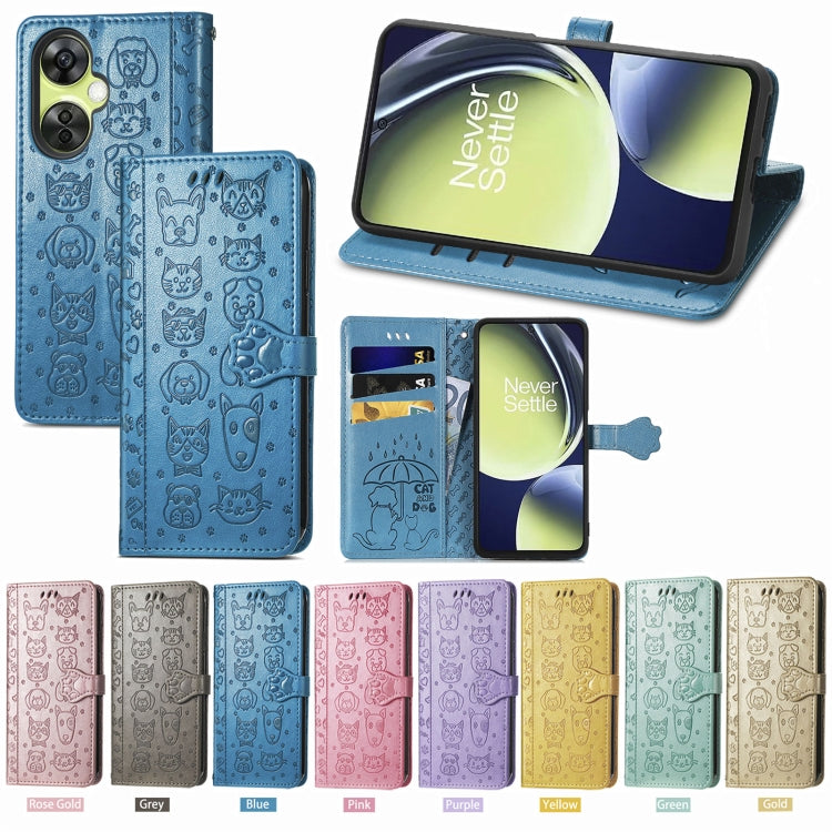 Custodia per telefono in pelle goffrata gatto e cane, For OnePlus Nord CE 3 Lite, For OPPO Find X6 Pro, For OPPO Find X6, For Nokia C32