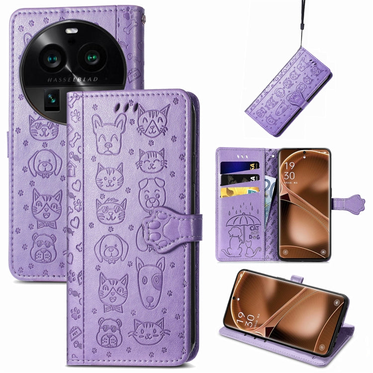 Custodia per telefono in pelle goffrata gatto e cane, For OnePlus Nord CE 3 Lite, For OPPO Find X6 Pro, For OPPO Find X6, For Nokia C32