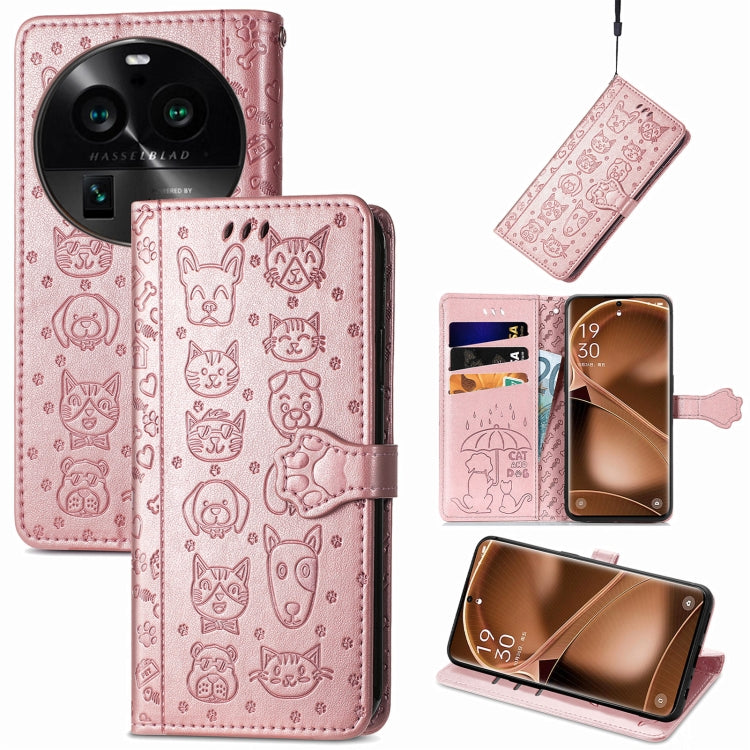 Custodia per telefono in pelle goffrata gatto e cane, For OnePlus Nord CE 3 Lite, For OPPO Find X6 Pro, For OPPO Find X6, For Nokia C32