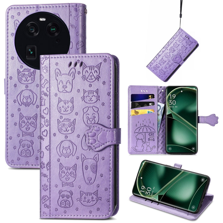 Custodia per telefono in pelle goffrata gatto e cane, For OnePlus Nord CE 3 Lite, For OPPO Find X6 Pro, For OPPO Find X6, For Nokia C32