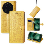 Custodia per telefono in pelle goffrata gatto e cane, For OnePlus Nord CE 3 Lite, For OPPO Find X6 Pro, For OPPO Find X6, For Nokia C32