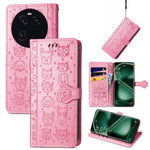 Custodia per telefono in pelle goffrata gatto e cane, For OnePlus Nord CE 3 Lite, For OPPO Find X6 Pro, For OPPO Find X6, For Nokia C32