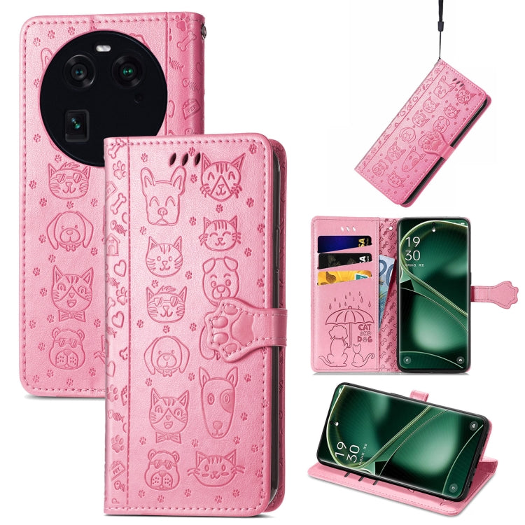 Custodia per telefono in pelle goffrata gatto e cane, For OnePlus Nord CE 3 Lite, For OPPO Find X6 Pro, For OPPO Find X6, For Nokia C32