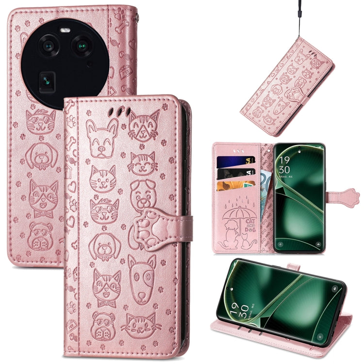 Custodia per telefono in pelle goffrata gatto e cane, For OnePlus Nord CE 3 Lite, For OPPO Find X6 Pro, For OPPO Find X6, For Nokia C32