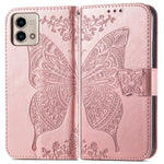 Custodia per telefono in pelle goffrata farfalla amore fiore, For Motorola Moto G Stylus 5G 2023, For Nokia C3, For OnePlus Nord CE 3 Lite