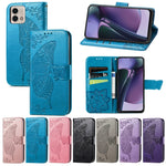 Custodia per telefono in pelle goffrata farfalla amore fiore, For Motorola Moto G Stylus 5G 2023, For Nokia C3, For OnePlus Nord CE 3 Lite