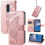 Custodia per telefono in pelle goffrata farfalla amore fiore, For Motorola Moto G Stylus 5G 2023, For Nokia C3, For OnePlus Nord CE 3 Lite