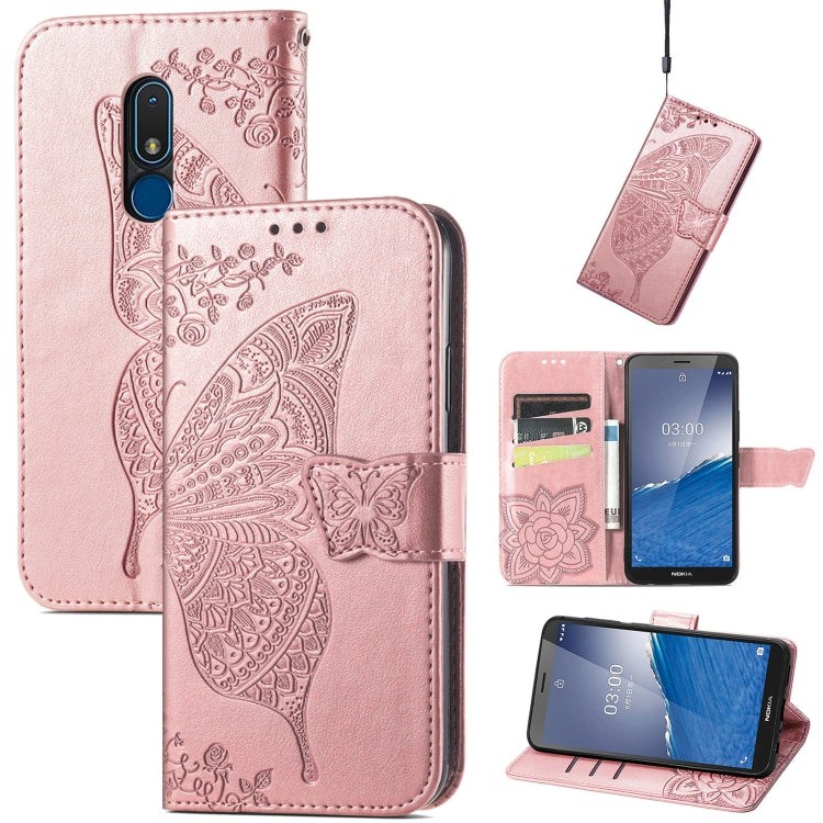 Custodia per telefono in pelle goffrata farfalla amore fiore, For Motorola Moto G Stylus 5G 2023, For Nokia C3, For OnePlus Nord CE 3 Lite