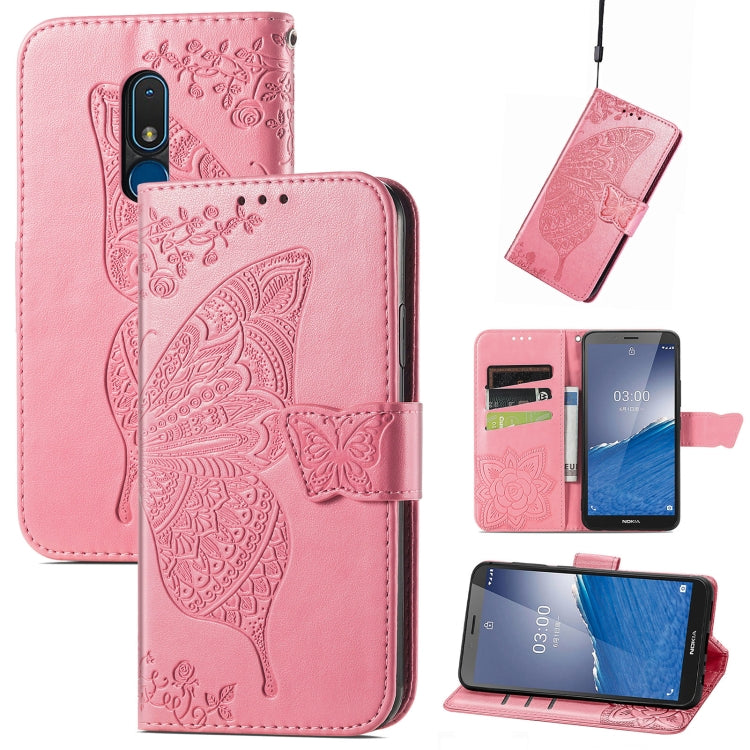 Custodia per telefono in pelle goffrata farfalla amore fiore, For Motorola Moto G Stylus 5G 2023, For Nokia C3, For OnePlus Nord CE 3 Lite