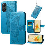 Custodia per telefono in pelle goffrata farfalla amore fiore, For OPPO Reno8 T 4G, For Honor 9C