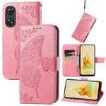 Custodia per telefono in pelle goffrata farfalla amore fiore, For OPPO Reno8 T 4G, For Honor 9C