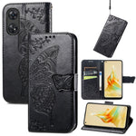 Custodia per telefono in pelle goffrata farfalla amore fiore, For OPPO Reno8 T 4G, For Honor 9C