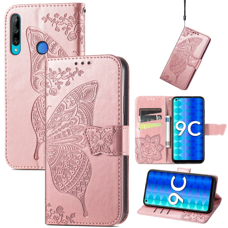 Custodia per telefono in pelle goffrata farfalla amore fiore, For OPPO Reno8 T 4G, For Honor 9C