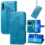Custodia per telefono in pelle goffrata farfalla amore fiore, For OPPO Reno8 T 4G, For Honor 9C