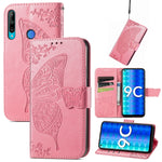 Custodia per telefono in pelle goffrata farfalla amore fiore, For OPPO Reno8 T 4G, For Honor 9C