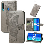 Custodia per telefono in pelle goffrata farfalla amore fiore, For OPPO Reno8 T 4G, For Honor 9C