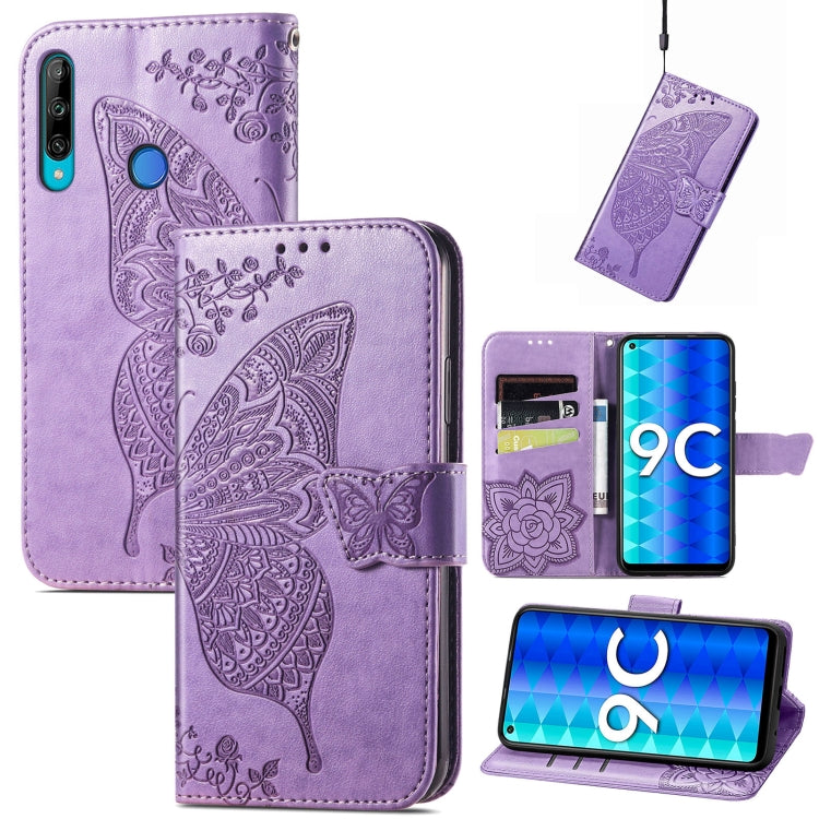 Custodia per telefono in pelle goffrata farfalla amore fiore, For OPPO Reno8 T 4G, For Honor 9C