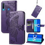 Custodia per telefono in pelle goffrata farfalla amore fiore, For OPPO Reno8 T 4G, For Honor 9C