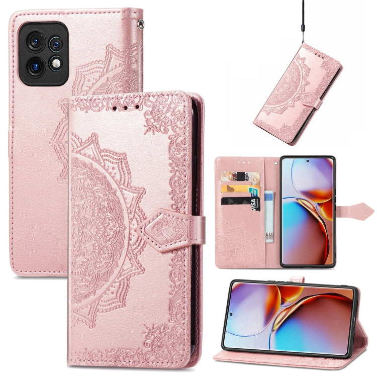 Custodia per telefono in pelle goffrata fiore mandala, For Motorola Moto X40, For OnePlus Nord CE 3 Lite, For OPPO Find X6 Pro, For OPPO Find X6