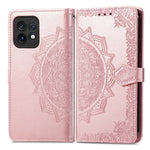 Custodia per telefono in pelle goffrata fiore mandala, For Motorola Moto X40, For OnePlus Nord CE 3 Lite, For OPPO Find X6 Pro, For OPPO Find X6