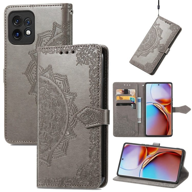 Custodia per telefono in pelle goffrata fiore mandala, For Motorola Moto X40, For OnePlus Nord CE 3 Lite, For OPPO Find X6 Pro, For OPPO Find X6