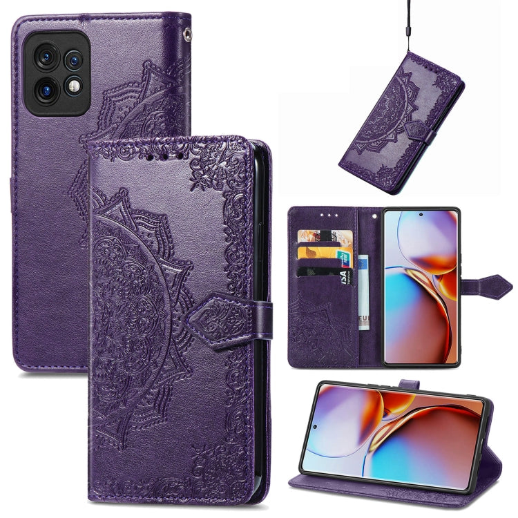 Custodia per telefono in pelle goffrata fiore mandala, For Motorola Moto X40, For OnePlus Nord CE 3 Lite, For OPPO Find X6 Pro, For OPPO Find X6
