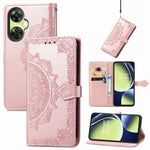 Custodia per telefono in pelle goffrata fiore mandala, For Motorola Moto X40, For OnePlus Nord CE 3 Lite, For OPPO Find X6 Pro, For OPPO Find X6