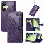 Custodia per telefono in pelle goffrata fiore mandala, For Motorola Moto X40, For OnePlus Nord CE 3 Lite, For OPPO Find X6 Pro, For OPPO Find X6