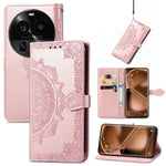 Custodia per telefono in pelle goffrata fiore mandala, For Motorola Moto X40, For OnePlus Nord CE 3 Lite, For OPPO Find X6 Pro, For OPPO Find X6
