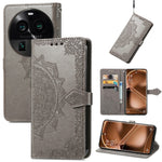 Custodia per telefono in pelle goffrata fiore mandala, For Motorola Moto X40, For OnePlus Nord CE 3 Lite, For OPPO Find X6 Pro, For OPPO Find X6