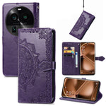 Custodia per telefono in pelle goffrata fiore mandala, For Motorola Moto X40, For OnePlus Nord CE 3 Lite, For OPPO Find X6 Pro, For OPPO Find X6