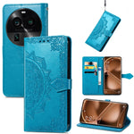 Custodia per telefono in pelle goffrata fiore mandala, For Motorola Moto X40, For OnePlus Nord CE 3 Lite, For OPPO Find X6 Pro, For OPPO Find X6