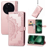 Custodia per telefono in pelle goffrata fiore mandala, For Motorola Moto X40, For OnePlus Nord CE 3 Lite, For OPPO Find X6 Pro, For OPPO Find X6