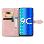 Custodia per telefono in pelle goffrata fiore mandala, For Honor 9C
