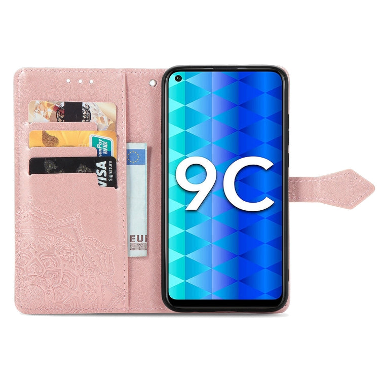 Custodia per telefono in pelle goffrata fiore mandala, For Honor 9C