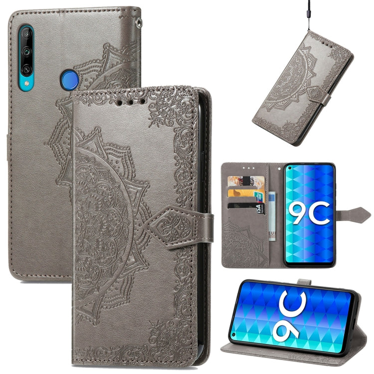Custodia per telefono in pelle goffrata fiore mandala, For Honor 9C
