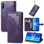 Custodia per telefono in pelle goffrata fiore mandala, For Honor 9C